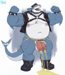 2_penises abdominal_scar accessory aegir_carcharias anthro arm_scar aroused aroused_face aroused_male aroused_smile balls beer_belly belly biceps big_belly big_muscles biker biker_boots biker_cap biker_jacket black_boots black_bracelet black_cap black_clothing black_footwear black_harness black_hat black_headwear black_jacket black_leather black_leather_jacket black_topwear black_wristband blue_body blue_scales bodily_fluids boots bracelet chest_scar clothed clothing cock_ring collar erection exposed_belly exposed_chest facial_piercing facial_scar fangs fish fist flexing flexing_bicep flexing_both_biceps flexing_muscles flexing_pecs flirting flirting_with_viewer footwear genital_fluids genital_piercing genitals grey_body grey_scales grin grinning_at_viewer harness hat headgear headwear hi_res jacket jewelry jockstrap leather leather_boots leather_bracelet leather_clothing leather_collar leather_daddy leather_footwear leather_harness leather_jacket leather_topwear leather_wristband leg_scar looking_at_viewer male male_peeing manly marine multi_genitalia multi_penis musclegut muscular muscular_anthro muscular_male neofi nipple_piercing nipple_ring nipples nose_piercing nose_ring open_clothing open_jacket open_topwear pantsless pantsless_anthro pantsless_male partially_clothed partially_clothed_anthro partially_clothed_male pecs peeing peeing_on_ground peeing_while_erect penis penis_accessory penis_jewelry penis_piercing penis_poking_out piercing presenting presenting_pecs presenting_penis raised_arms rebel ring_piercing scales scar scarred_body seducing_viewer seductive shadow shark shoes showing_off_muscles simple_background smile smiling_at_viewer solo spiked_bracelet spiked_collar spiked_wristband spikes standing steam tail_scar teeth thick_arms thick_thighs tongue topwear tough_guy underwear urine urine_on_ground urine_pool urine_stream vein veiny_penis watersports white_background white_clothing white_jockstrap white_underwear wristband yellow_eyes