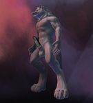  3d abs anthro balls biceps black_penis canine cgi claws erection fangs fur green_eyes grey_fur grey_hair hair humanoid_penis male mammal muscles neocoiote nude pecs penis pose presenting sheath solo standing teeth toe_claws wolf 
