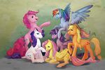  applejack_(mlp) blonde_hair blue_eyes blue_feathers cowboy_hat cutie_mark ellis1342 ellisarts ellispony equine feathers female feral fluttershy_(mlp) friendship_is_magic green_eyes group hair hat hooves horn horse long_hair looking_at_viewer lying mammal multi-colored_hair my_little_pony open_mouth orange_skin pegasus pink_hair pink_skin pinkie_pie_(mlp) pony purple_eyes purple_feathers purple_hair rainbow_dash_(mlp) rainbow_hair rarity_(mlp) red_eyes short_hair sitting smile standing twilight_sparkle_(mlp) unicorn white_skin winged_unicorn wings yellow_feathers yellow_skin 