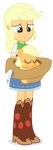  applejack_(mlp) blonde_hair boots clothed clothing cowboy_hat cub cutie_mark denim_skirt dm29 duo equestria_girls equine female feral freckles friendship_is_magic fur green_eyes hair hat horse human humanized mammal my_little_pony orange_fur orange_skin pony size_difference skirt sleeping smile square_crossover standing young 