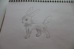  ambiguous_gender bayleef eeveelution feral hybrid monochrome mr.chesterchapman nintendo pok&#233;mon pok&eacute;mon quadruped umbreon video_games 