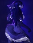  blue_eyes blue_theme breasts canine cool_colors falvie female looking_back mammal solo wolf 