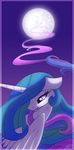  crying equine famosity female feral friendship_is_magic glowing hair horn horse magic mammal moon multi-colored_hair my_little_pony night pony princess_celestia_(mlp) purple_eyes solo sparkles star tears upset winged_unicorn wings 