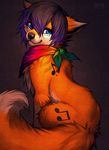  anthro blue_eyes canine falvie fox fur mammal orange_fur scarf solo 