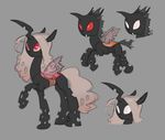  changeling concept_art equine female feral friendship_is_magic grey_hair hair horse male mammal my_little_pony original_character pony red_eyes siansaar wings 