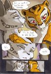  black_nose blind comic daigaijin dialog english_text eyes_closed feline female kung_fu_panda mammal master_tigress red_eyes song_(character) stripes text tiger 