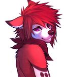  ambiguous_gender anthro bandanna canine cenny dog falvie fur hair looking_at_viewer looking_back male mammal neckerchief purple_eyes red_fur red_hair solo 