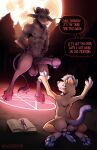 2025 8_nipples absurd_res animal_genitalia animal_penis anthro balls big_balls black_sclera book bovid canine_genitalia canine_penis caprine chozogoat demon dialogue digital_drawing_(artwork) digital_media_(artwork) digitigrade duo embarrassed embarrassed_horny embarrassed_naked_male equine_genitalia equine_penis evergreen_tree felid feline flared_penis forest forest_background full_moon genitals goat hands_on_waist hi_res hooves horn inverted_pentagram light male male/male mammal moon moonlight motion_lines multi_nipple nature nature_background nipples occult_symbol outside pawpads penis penis_behind_thighs pentagram pine_tree plant plantigrade red_eyes red_moon speech_bubble spellbook summoning summoning_circle symbol throbbing throbbing_penis tree unimpressed vein veiny_penis ziji