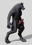  3d abs animal_genitalia anthro balls biceps big_muscles big_penis black_fur black_nose canine canine_penis claws erection fangs fur green_eyes grey_fur knot male mammal muscles neocoiote nude pawpads paws pecs penis pose presenting red_penis sheath solo standing teeth toe_claws were werewolf wolf 