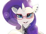  bakki blue_eyes blush equine eyewear female feral friendship_is_magic glasses hair horn lipstick looking_at_viewer mammal my_little_pony purple_hair rarity_(mlp) solo unicorn white_body 