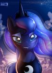  blue_eyes blush equine female feral friendship_is_magic horn horse looking_at_viewer mammal moon my_little_pony necklace pony princess_luna_(mlp) shiny skyline19 solo sparkles winged_unicorn wings 