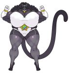 absurd_res antenna_hair anthro armband barefoot belt big_breasts black_hair blue_eyeshadow blue_lipstick bodily_fluids bra breasts clothing collar collar_tag crying digitigrade duragonart eyes_closed eyeshadow eyewear fan_character feet felid feline female fishnet_clothing fishnet_legwear flexing flexing_bicep flexing_both_biceps freckled_breasts freckles frilly frilly_bra frilly_clothing frilly_underwear glasses gloves hair handwear heart_collar_tag hi_res iridescent_fur legwear lipstick long_ears long_hair long_tail makeup mammal mature_anthro mature_female muscular muscular_anthro muscular_female nipple_outline pantherine pawpads poofy_hair rainbow_accessory smile solo star story story_in_description tail tears tears_of_joy thick_thighs underwear wedding_clothing