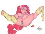  anthro anthrofied anus blue_eyes breasts equine female friendship_is_magic fur hae-hyun hair horse lying mammal my_little_pony nipples on_back one_eye_closed pink_fur pink_hair pinkie_pie_(mlp) plain_background pony pussy sex_toy socks solo vibrator white_background 