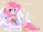  anus blue_eyes clothing cloud english_text equine female feral friendship_is_magic fur hair horse legwear looking_at_viewer mammal my_little_pony pink_fur pink_hair pinkie_pie_(mlp) pony pussy renaifoxi solo stockings text 