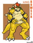  anthro bowser chubby claws collar hair horn koopa male mario_bros muscles nintendo pecs rackun reptile royalty scalie spikes turtle video_games 