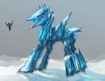  blue_eyes duo elkaart equine grey_background horse ice mammal my_little_pony plain_background pony shadow snow 