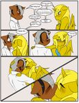  anthrofied avante92 blue_eyes blush comic english_text equine female horn horse kissing male mammal my_little_pony pegasus pony red_eyes text unicorn wings 