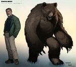  bear beard belt brown_hair christopher_stevens claws clothed clothing drupec dual_persona duo facial_hair grey_hair hair human male mammal pants shoes standing teeth trousers were werebear white_wolf_publishing world_of_darkness 