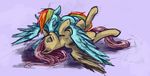  allosaurus allosaurus_(artist) bantha blue_fur colored duo equine eyes_closed female feral fluttershy_(mlp) friendship_is_magic fur hair horse kissing lesbian long_hair lying mammal multi-colored_hair my_little_pony on_back on_front pegasus pink_hair pony rainbow_dash_(mlp) rainbow_hair wings yellow_fur 