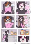 2025 anthro appliance black_hair blep blue_eyes blush brown_hair bulge canid canine canis chair clothing colored comic comic_panel desk detergent dialogue digital_drawing_(artwork) digital_media_(artwork) domestic_dog duo english_text erection erection_under_clothing femboy femboy/femboy friend&#039;s_mom furniture genitals hair hi_res highlights_(coloring) husky laundry_machine leggings legwear male male/male mammal mischevious nordic_sled_dog office_chair on_chair open_mouth penis pink_clothing pink_eyes pink_highlights pink_shirt pink_topwear romantic sammi_(woofyrainshadow) shirt siberian_husky simple_background sitting sitting_on_chair speech_bubble spitz standing table tail teasing text tongue tongue_out topwear washing_machine woofy_(woofyrainshadow) woofyrainshadow