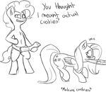  black_and_white blush cutie_mark dialog dildo dissyshy duo english_text equine female feral fluttershy_(mlp) friendship_is_magic hair horse mammal monochrome my_little_pony pegasus pinkie_pie_(mlp) pony sex_toy standing strapon text wings 