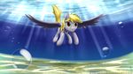  amber_eyes blonde_hair bubble bubbles derpy_hooves_(mlp) equine female feral friendship_is_magic fur grey_feathers grey_fur hair horse mammal my_little_pony pegasus pony solo tyruas underwater water wings 