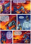  blush comic croconaw green_eyes haychel leon lucario male nintendo nudging pok&#233;mon pok&eacute;mon red_eyes text vagus video_games 