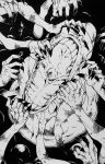  1other claws commentary dead_hand english_commentary from_above greyscale horror_(theme) inktober kandori_makoto monochrome monster monster_focus open_mouth the_legend_of_zelda the_legend_of_zelda:_ocarina_of_time traditional_media 