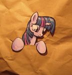  acrylic card cardboard equine female feral friendship_is_magic graffegruam hair horn horse looking_down mammal multi-colored_hair my_little_pony packaging_paper paper pony purple_eyes purple_hair solo twilight_sparkle_(mlp) unicorn 