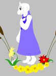  caprine claws digitigrade female flower goat hand_on_chest hindpaw horn mammal open_mouth paws smile solo toriel undertale 
