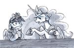  alcohol beer beverage black_and_white crown drink duo equine female feral foam friendship_is_magic glass greyscale hair horn horse ice_cube mammal monochrome multi-colored_hair my_little_pony necklace pony princess_celestia_(mlp) sophiecabra sparkles straw tess_garman twilight_sparkle_(mlp) winged_unicorn wings 