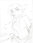  black_and_white blush breasts canine clothing female keidran looking_at_viewer mammal monochrome natani sketch tom_fischbach torn_clothing twokinds wolf 