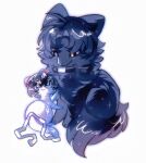  2boys animalization belt_collar black_eyes black_hair cat collar curtained_hair full_body highres kim_dokja looking_at_another mei11193 mouse_(animal) multiple_boys omniscient_reader's_viewpoint ribbon short_hair sitting whiskers white_ribbon yoo_joonghyuk 