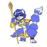 2025 3_toes 5_fingers anthro arm_markings armor black_nose blue_body blue_countershading blue_fur blue_hair bottomwear bound bra breasts canid canine choker claws closed_smile clothed clothed_anthro clothed_female clothing countershade_face countershade_torso countershading crouching digital_drawing_(artwork) digital_media_(artwork) dipstick_tail ear_piercing english_description eyebrow_through_hair eyebrows feet female female_anthro fingers flat_colors fluffy fluffy_tail footwear fox front_view full-length_portrait fur gold_(metal) gold_bracers gold_choker gold_jewelry gold_necklace gold_thighlet hair hi_res holding_object holding_staff jaybound753 jewelry krystal's_staff krystal_(star_fox) loincloth looking_at_viewer mammal markings medium_breasts medium_hair mole_(marking) mouth_closed navel necklace nintendo no_irises o-ring_bra pauldron piercing pointy_ears portrait prick_ears sandals shoes simple_background slim_anthro slim_female smile smiling_at_viewer snout solo staff star_fox tail tail_markings tail_tied tail_wraps toe_claws toes translucent translucent_hair tribal tribal_clothing underwear white_background white_bottomwear white_clothing white_footwear white_loincloth white_sandals wraps yellow_bra yellow_clothing yellow_underwear