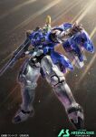  assault_visor beam_cannon beam_gun card_(medium) commentary_request copyright_logo copyright_name copyright_notice green_visor gundam gundam_arsenal_base gundam_wing holding holding_weapon hukutuuprunes logo mecha mecha_focus mobile_suit no_humans official_art robot science_fiction solo tallgeese_ii weapon 