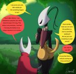 2025 antennae_(anatomy) anthro arachnid arthropod arthropod_abdomen big_butt biped black_body bubble_butt butt dialogue duo female hollow_knight:_silksong hollow_knight_(franchise) horn hornet_(hollow_knight) imminent_rape imminent_sex insect larger_anthro larger_female looking_down looking_down_at_another map map_holder moss plant shakra_(hollow_knight:_silksong) sigorordl886 size_difference smaller_anthro smaller_female speech_bubble spider team_cherry tentacles wide_hips yellow_body