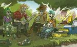  apple big_macintosh_(mlp) braeburn_(mlp) fishing friendship_is_magic fruit grass group human humanized male mammal my_little_pony outside snails_(mlp) snips_(mlp) spike_(mlp) theartrix wallpaper 