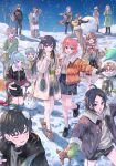  6+boys 6+girls absurdres ahoge aran_sweater beanie black-framed_eyewear black_eyes black_gloves black_hair black_hoodie black_jacket black_shoes black_skirt blonde_hair blunt_bangs brother_and_sister brown_hair brown_shoes bucket cable_knit coat commentary dog drawstring ebina_hina everyone gloves green_eyes green_gloves green_jacket green_scarf grey_hair hair_ornament hairclip hat hayama_hayato highres hikigaya_hachiman hikigaya_komachi hiratsuka_shizuka holding holding_shovel holding_snowboard hood hoodie isshiki_iroha jacket kawasaki_keika kawasaki_saki kneeling long_hair looking_at_viewer medium_hair mittens miura_yumiko multiple_boys multiple_girls official_artist_extra orange_jacket parted_bangs pink_gloves pink_hair plaid_clothes plaid_scarf ponkan_8 red_scarf scarf shoes short_hair shovel siblings sisters skirt smile snowball snowboard snowing snowman socks standing striped_clothes striped_scarf sweater symbol-only_commentary teacher_and_student thighhighs tobe_kakeru totsuka_saika tree vertical-striped_clothes vertical-striped_scarf very_long_hair white_scarf white_socks white_thighhighs winter winter_clothes x_hair_ornament yahari_ore_no_seishun_lovecome_wa_machigatteiru. yellow_gloves yuigahama_yui yukinoshita_haruno yukinoshita_yukino zaimokuza_yoshiteru 