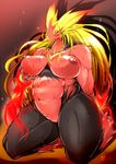  anthro areolae avian beak biceps big big_breasts bird black_fur blaziken blonde_hair blue_eyes blush breast_grab breasts chicken chubby collarbone female fire fur furry hair hips huge_breasts kneeling legs long_hair looking_at_viewer mega_blaziken mega_evolution midriff muscle musclegut muscles muscular_female navel nintendo nipples no_humans nude open_mouth plain_background pok&#233;mon pok&eacute;mon pokemon pussy raised_arm red_background red_fur red_skin shadow shiny solo squint sweat tongue tongue_out video_games white_eyes wide_hips ymbk 