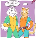  belt canine dialog dog duo feline hand_on_hip humor male mammal meesh space_sam space_suit tentacles text zombbh 