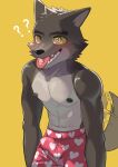 2025 abs absurd_res anthro areola biped black_nose blush blush_lines bodily_fluids brown_eyebrows brown_tail candy canid canine canis cheek_tuft clothed clothed_anthro clothed_male clothing countershading dessert digital_media_(artwork) dreamworks erection erection_under_clothing eyebrows facial_tuft fangs food fur glistening glistening_body glistening_eyes grey_body grey_countershading grey_fur grey_inner_ear heart_clothing heart_symbol heart_underwear hi_res hypnosis male male_anthro mammal mind_control mr._wolf_(the_bad_guys) multicolored_body multicolored_fur navel nipples open_mouth orange_body orange_fur pattern_clothing pattern_underwear pink_clothing pink_underwear potato_12_13 print_clothing print_underwear question_mark saliva saliva_string simple_background solo spiral spiral_eyes tail tail_motion tailwag teeth the_bad_guys tongue tongue_out tuft underwear underwear_only wolf yellow_background yellow_sclera
