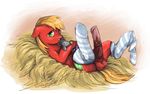  animal_genitalia audrarius balls big_macintosh_(mlp) blonde_hair cutie_mark doll equine erection feral freckles friendship_is_magic fur green_eyes hair horse horsecock male mammal my_little_pony penis pony red_fur smartypants_(mlp) socks solo 