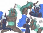  anthro armor bent_over blue_eyes blue_hair blush breasts changeling equine eyes_closed fangs female feral fingering friendship_is_magic frown green_eyes green_hair hae-hyun hair helmet horn lesbian licking looking_back mammal my_little_pony nightmare_moon_(mlp) nipples nude one_eye_closed open_mouth penetration plain_background princess pussy queen_chrysalis_(mlp) royalty sex smile spread_legs spreading tongue tongue_out vaginal vaginal_penetration white_background winged_unicorn wings 
