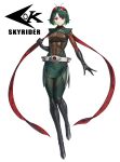 1girl antennae armor belt black_boots black_gloves bodysuit boots brown_armor character_name clenched_hand closed_mouth colored_inner_hair commentary_request eidenjyou1997 emblem full_body genderswap genderswap_(mtf) gloves green_armor green_hair highres kamen_rider long_scarf looking_at_viewer medium_hair multicolored_hair neo_kamen_rider open_hand red_eyes red_scarf rider-tan rider_belt scarf serious simple_background skyrider solo thigh_boots tornado_(kamen_rider) white_background white_belt 
