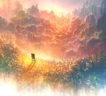  chair city commentary_request evening foliage heriki_(trkj) highres no_humans original outdoors scenery shadow wooden_chair 