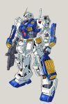  absurdres arm_cannon beam_rifle commentary_request earth_federation energy_gun grey_background gundam gundam_0080 gundam_alex highres huo_ji_wu machinery mecha mecha_focus mobile_suit no_humans original redesign robot science_fiction v-fin weapon 
