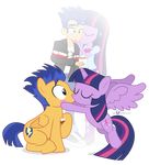  blush cutie_mark dm29 equestria_girls equine female feral flash_sentry_(eg) friendship_is_magic fur hair horn horse kissing male mammal multi-colored_hair my_little_pony pegasus pony purple_eyes purple_fur twilight_sparkle_(eg) twilight_sparkle_(mlp) unicorn winged_unicorn wings yellow_fur 