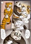  anthro areola bear better_late_than_never blind breasts cat comic daigaijin dialog english_text feline female green_eyes hanging_breasts kung_fu_panda male mammal master_tigress navel nipples nude panda po red_eyes song_(character) surprise text tiger white_eyes 