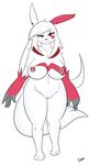  anthrofied avante92 big_breasts breasts female hair long_hair looking_at_viewer nintendo nipple_piercing nipples nude piercing plain_background plantigrade pok&#233;mon pok&eacute;mon pussy red_eyes short slypon solo stocky thick_thighs video_games voluptuous wide_background wide_hips zangoose 