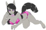  anthro anthrofied black_hair bow_tie bra breasts cleavage clothed clothing cutie_mark equine female friendship_is_magic hair hooves horse looking_at_viewer mammal my_little_pony octavia_(mlp) panties plain_background pony pose purple_eyes underwear voxix white_background 